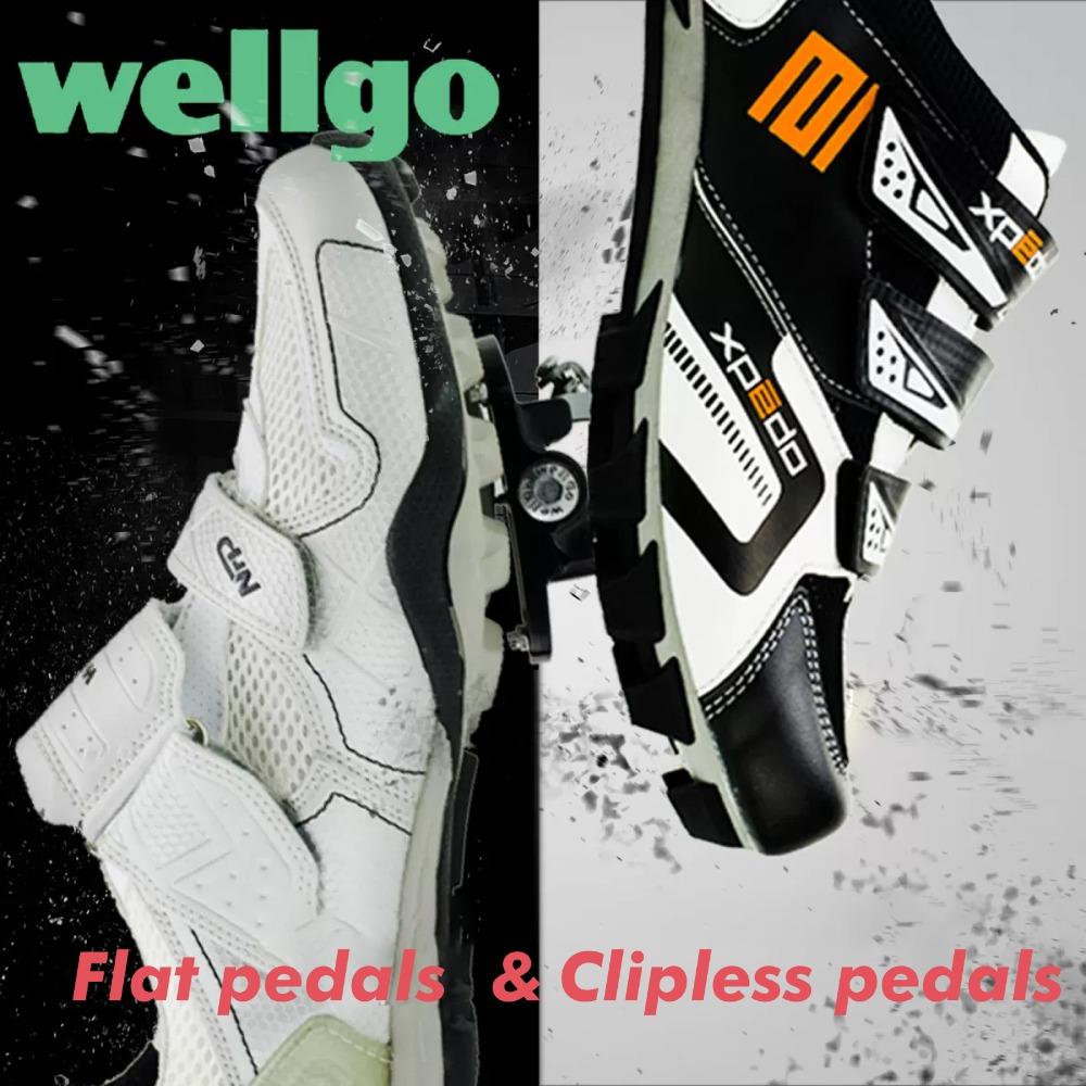Wellgo Pedal Quick Release Device R120B QRD QRD3 Mountain Bike Road Pedal MTB Bearing Cleats Self-locking Ultralight Pedals