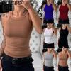 BITCED Women's Summer Solid-Colour Sleeveless Fitted Top