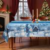Weihnachtstischdecke, Schneemann Wald Thema Wasserdichte Tischdecke, Tischdekorationsstoff, Party Feiertagsarrangement