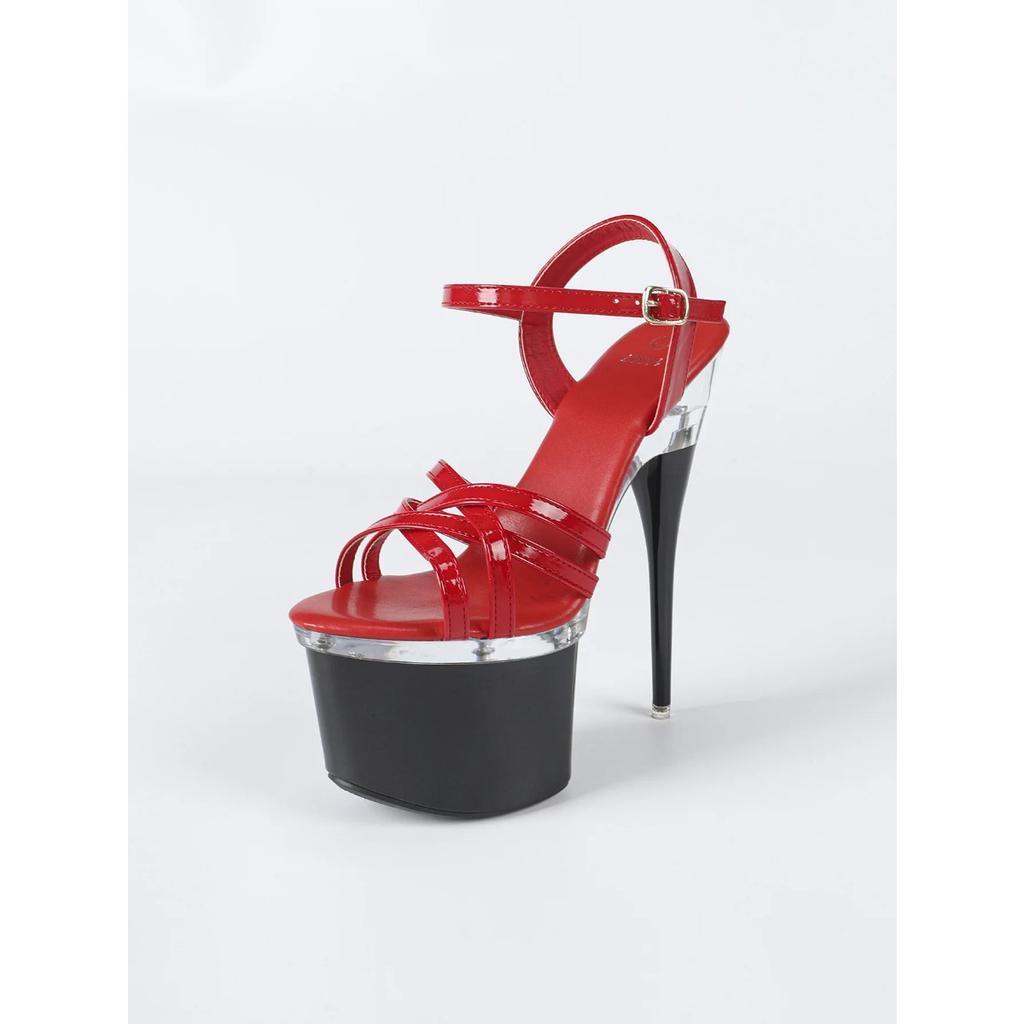 Women Platform Dance Sandals  Fashion Nightclub High 18CM Car Model Transparent Crystal Sexy Sandals LFD-10368-Q12025