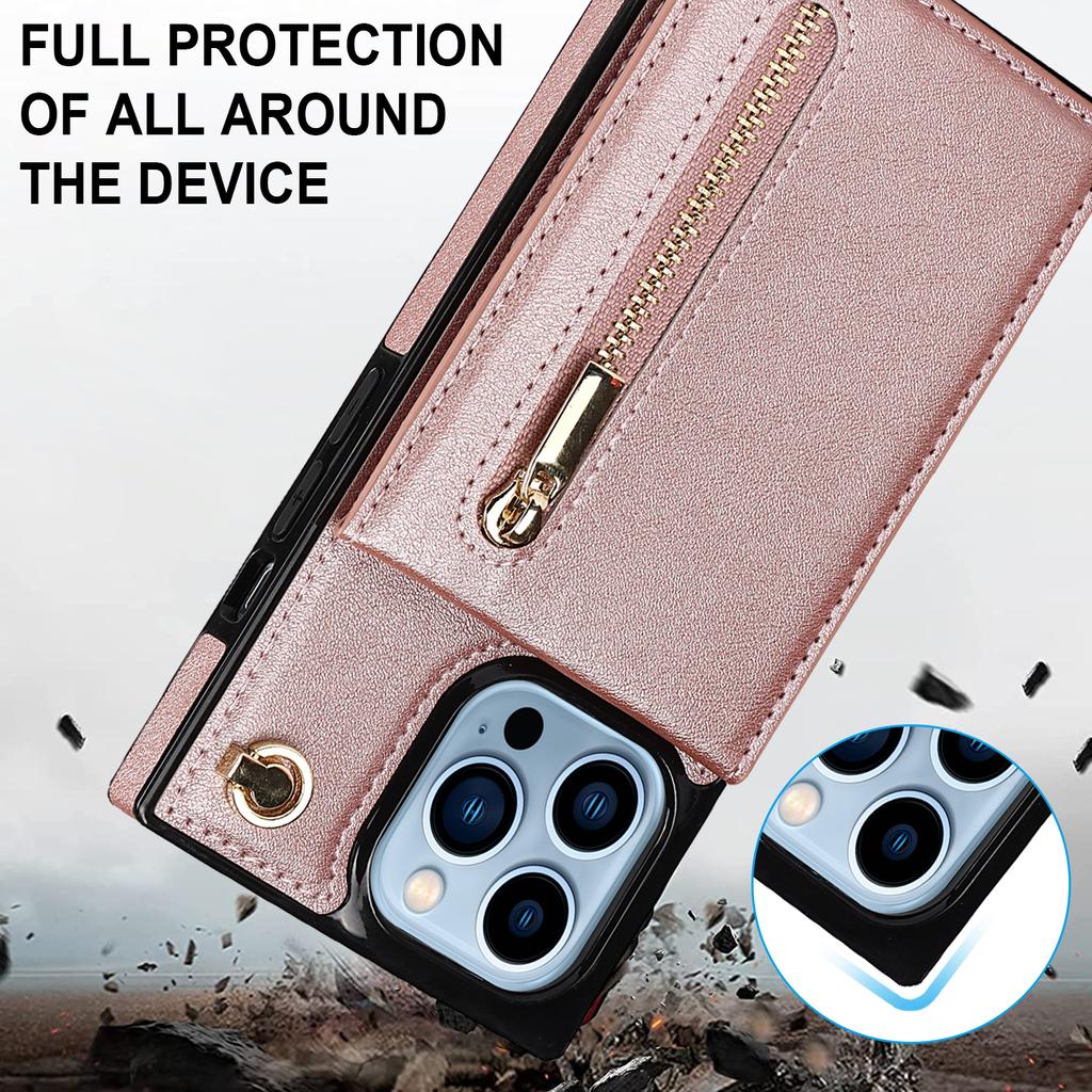 CrossBody Lanyard Zipper Wallet Leather Case for iPhone 15 14 Plus 13 12 11 Pro Max XSMax 8 7 P Samsung S24 S23 S22 S21 Ultra Plus S23 S21 FE Note20Ul