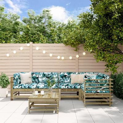 Vidaxl 6-Cz. Garden Furniture Set, Impregnated Pine Wood
