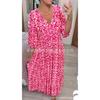 New Year's Large Size Super Immortal V-Neck Floral Dress Seaside Holiday Beach Dress Loose Long Skirt