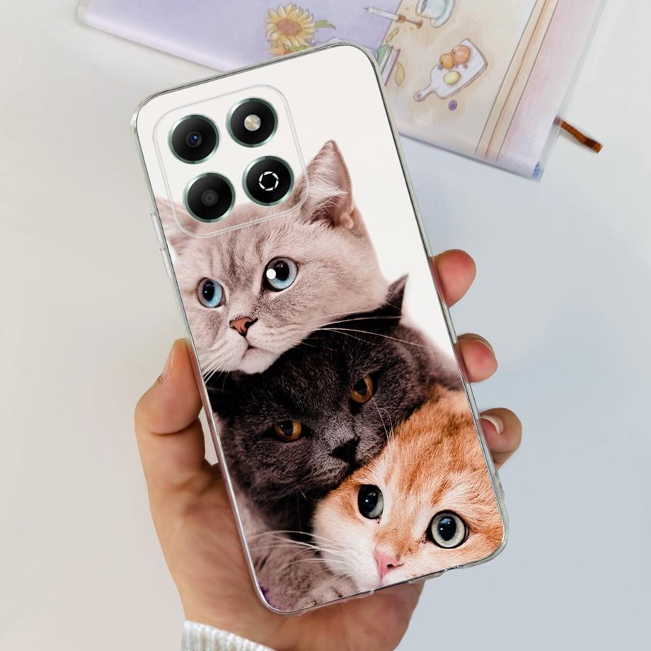 

For Honor X6b JDY-LX1 Case Coque Clear Silicone Soft Back Cover For Honor X6a Plus Phone Bumper Coque Funda Dinosaur Cat Dragon Honor X6b