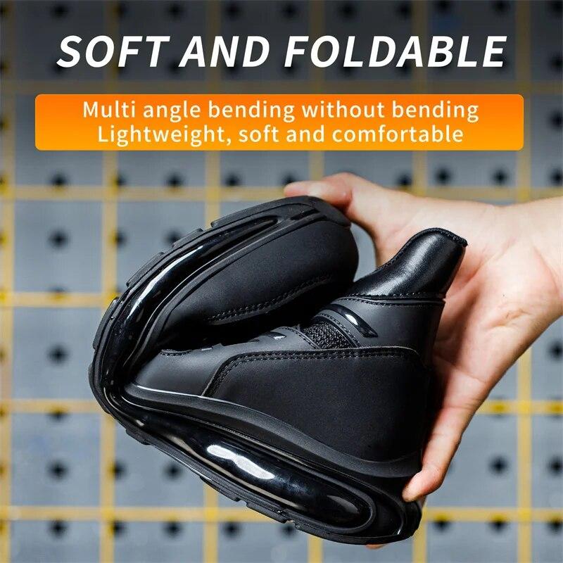 New Fashion 2024 Plus Size 37-50 Men Work Safety Boots Shoes Anti Smashing Male Sneakers Steeli Toe Cap Outdoor Footwear