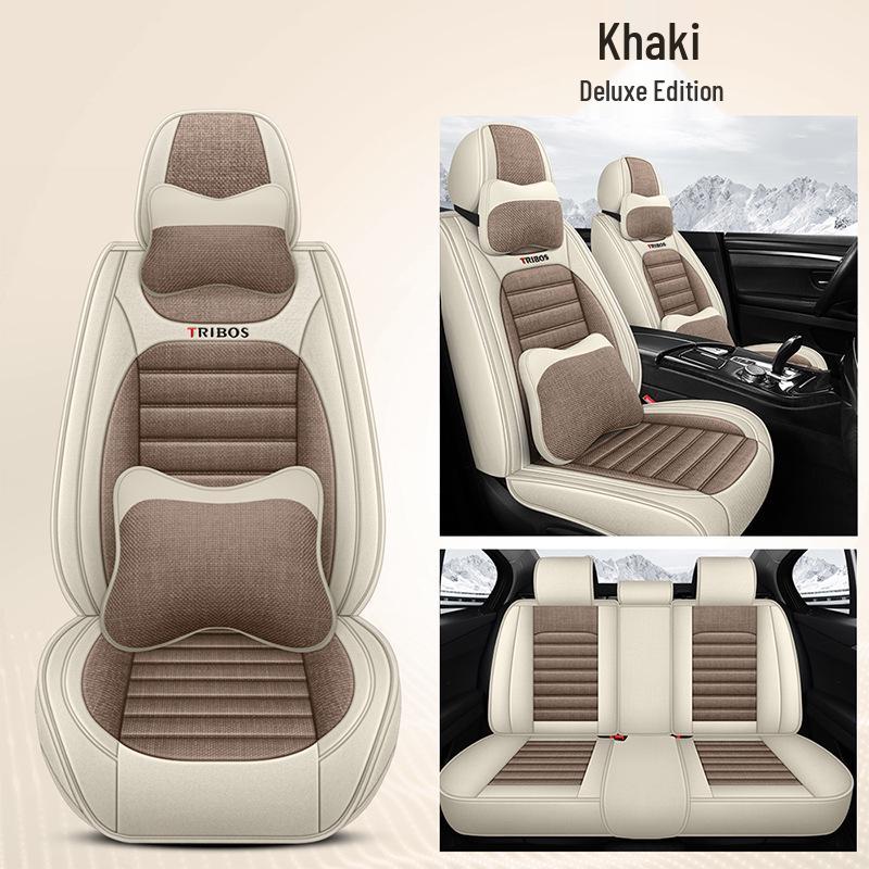 Linen Wrapped All-Season Breathable Car Seat Cushion Mat