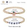 Graduation Season Teacher Appreciation Bracelet with Natural Wood Beads and Apple Charm