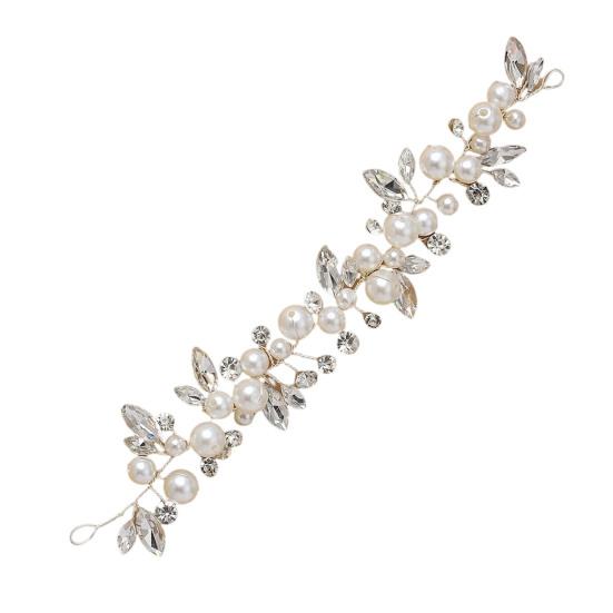 

Bride Wedding Headdress Rhinestone Princess Style Faux Pearl Stage Show Performance Hair Decoration Wired Bridesmaid Bride Wedding Hair Jewelry