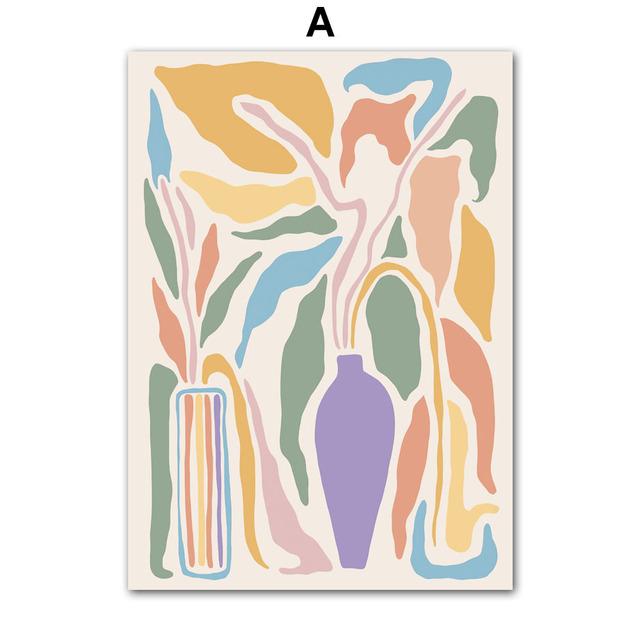 

Матисс коралловая ваза для цветов красочная скандинавская картина на холсте настенные художественные постеры принты абстрактные картины для гостиной домашний декор 21cm×30cm NoFrame