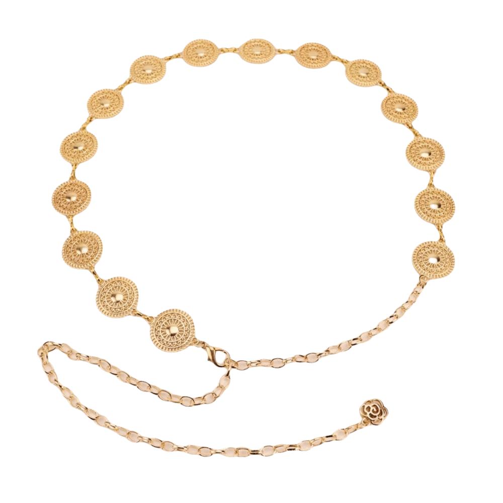 Metal Sheet Chain Waist Chain Adjustable Length Bohemian Belt New Chain Belt  Women