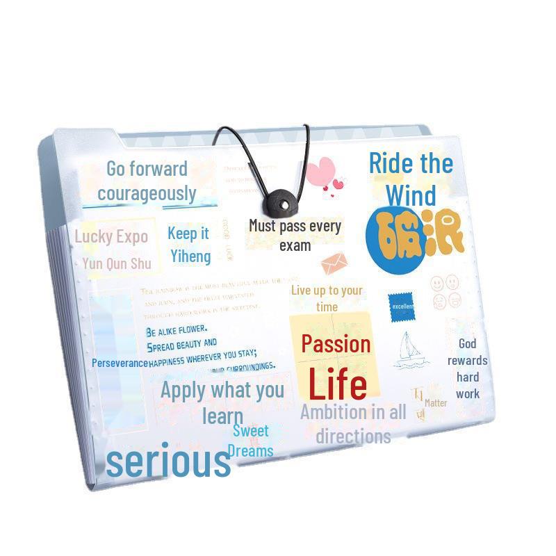 A4 Transparent 12-Grid Accordion Folder for Paper Storage and Organization