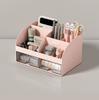 Desktop Transparent Cosmetics Storage Box Desktop Organizer With Drawers Pen Holder Stationary Storage Rack For Office Desks