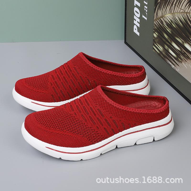 Spring and Autumn Flying Weaving Hollow Large Size Low Help Sleeve Driving Shoes Baotou Drag