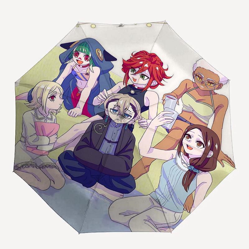 1pc Outdoor Umbrella with Anime Characters | Automatic Opening & Closing | Portable 3-Fold Design | 8-Rib Iron Frame | Perfect Gift for Fans, Traveler