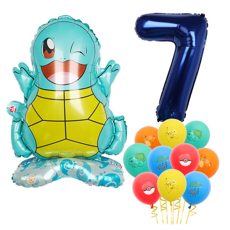 Standing Pokémon Pikachu Squirtle Child Elf Birthday Aluminum Film Printing Latex Balloon Gift