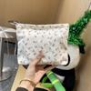 Handle Cute Little Flower Canvas Cosmetic Bag Women's Simple Portable Large-capacity Skin Care Product Handbag