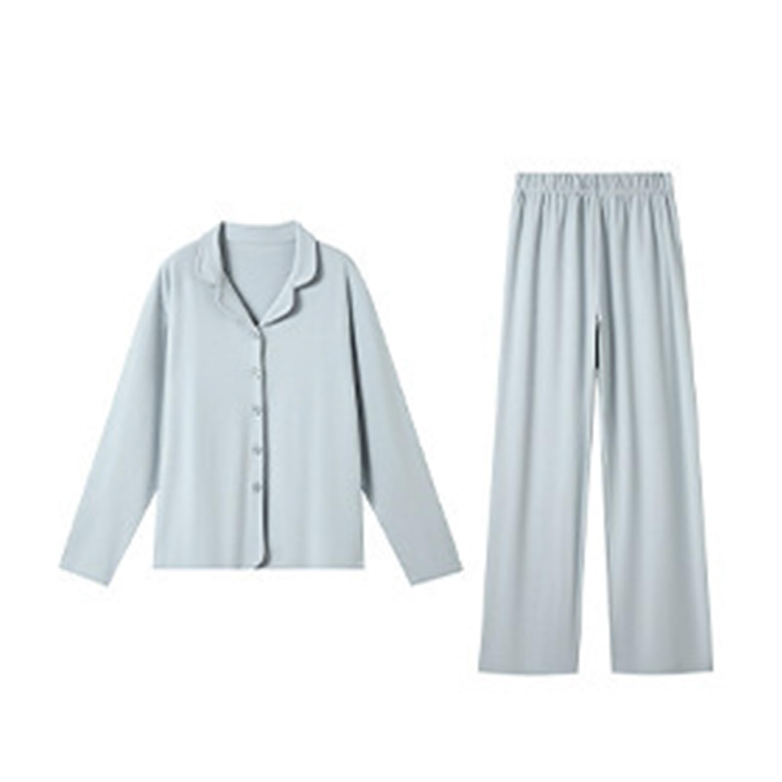 

Niliv Long Sleeve Open Solid Perfect for and Winter Size M Women s Pajamas, Loungewear, Front, Warm, Color, Soft, Skin-Friendly, Spring, Autumn, - синий