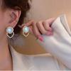 S925 Silver French Retro Cat's Eye Stone Stud Earrings – Elegant Geometric Lady Style