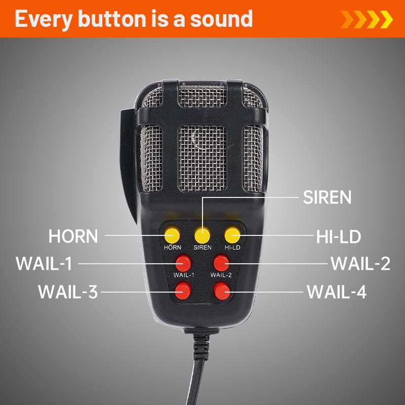 12V 7 Sound Car Air Horn Super Loud Multipurpose Speakers Loud Car Horn Megaphone Warning Alarm Police Fire Siren Speaker