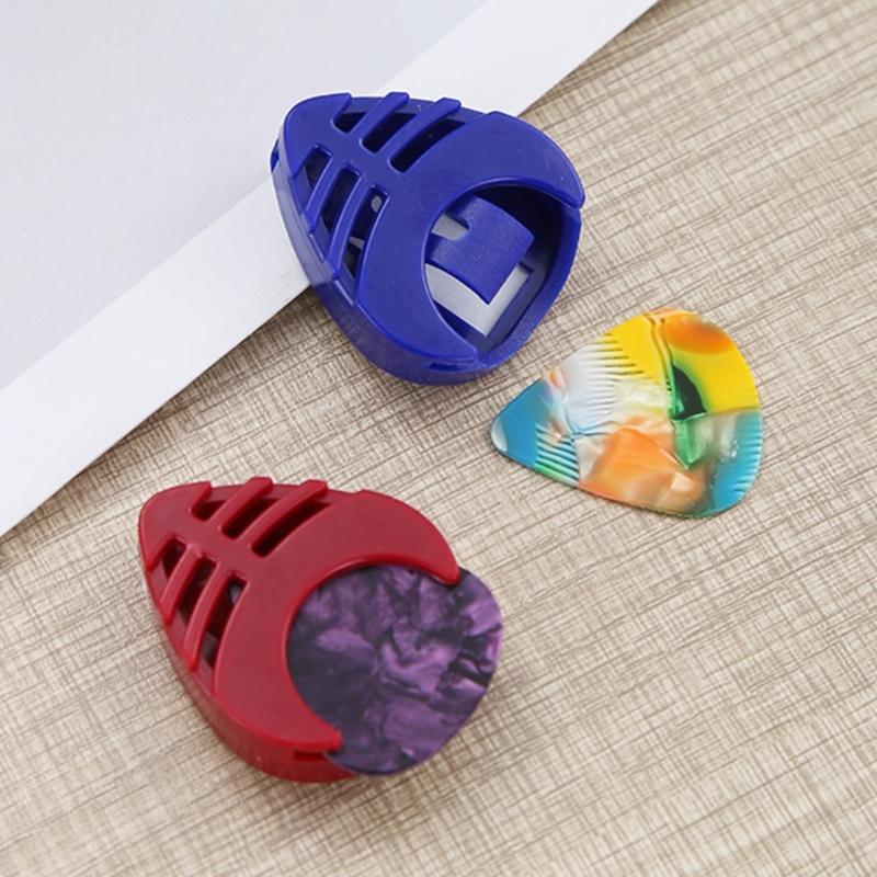 6pcs Triangular Guitar Pick Holder Durability ABS Material Light Weight Portable For Musicians