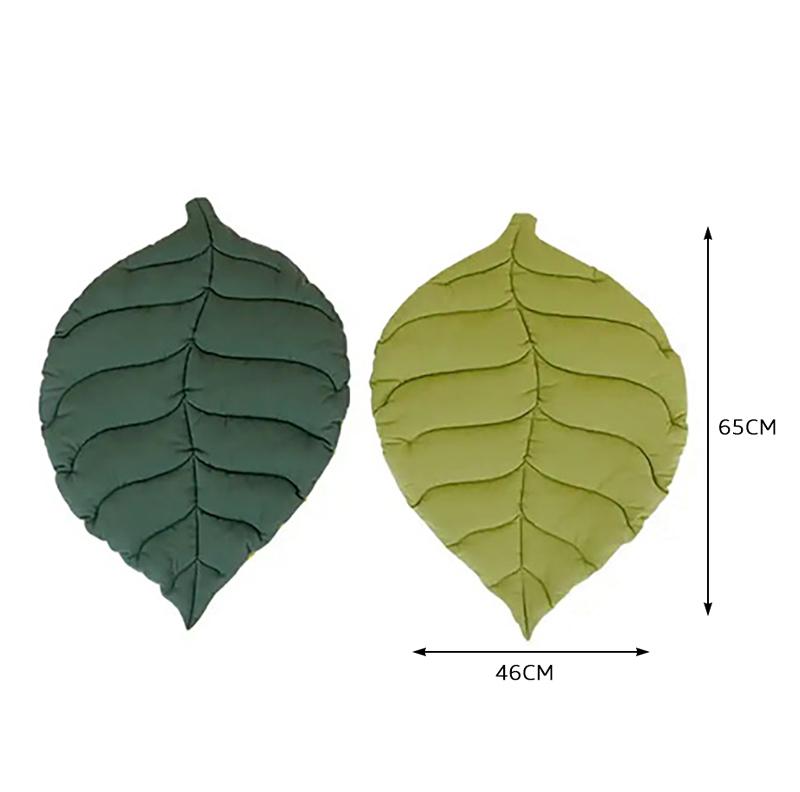 Reversible Pet Mat Cotton Leaf Shape Thermal Insulation Cat Dog Bed Pad Non Slip Crate Mat Lightweight All Season Floor Cushion Kennel Liner Washable
