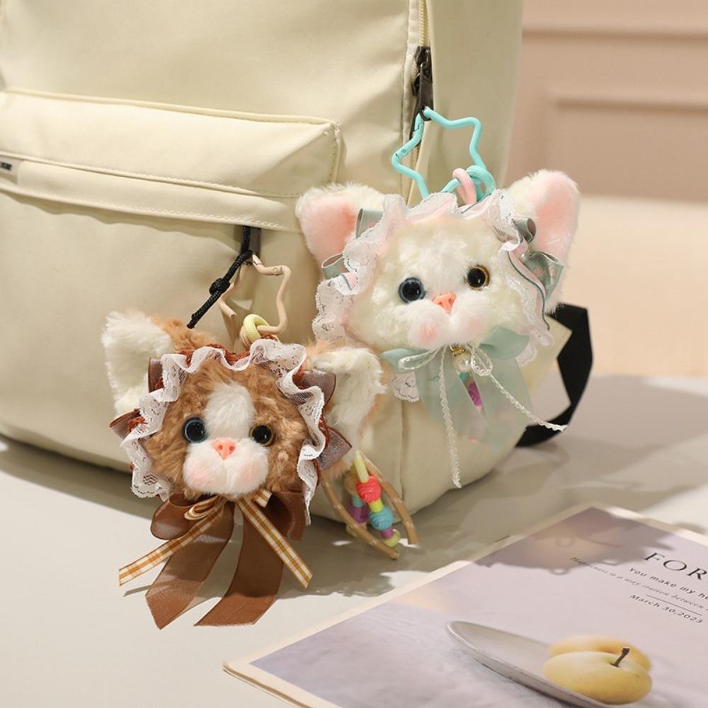 Vintage Plush Doll Soft Plush Bag Charm Fashion Kitten Pendant Party Decor
