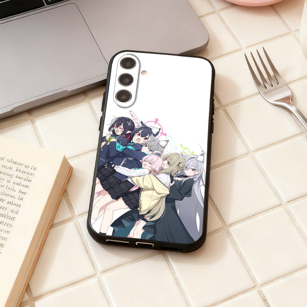 B-Blue Archive Anime The Animation  Phone Case For Samsung Galaxy A73,A72,A71,A70,A53,A52,A51,Others Soft Black Shell