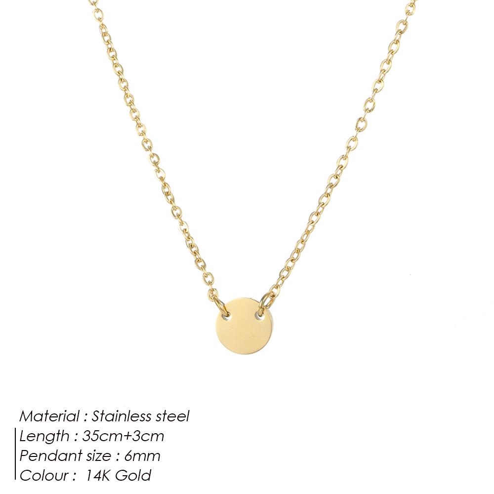 EManco Round Stainless Steel Necklaces for Women Korean Pendant Gold Choker Necklace for Women Fashion Jewelry