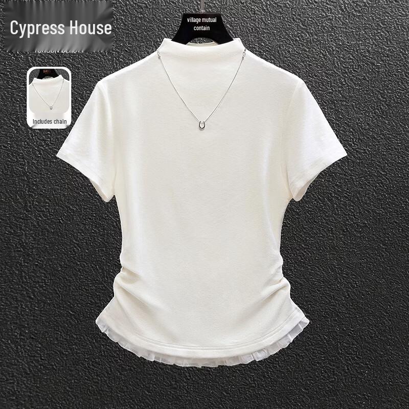 

Women s Semi-High Collar Slim Fit T-Shirt M