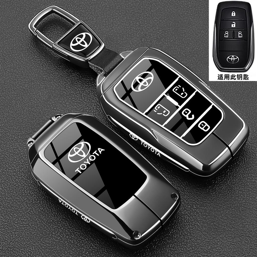 Leather Car Key Cover Case Protection Shell Keychain For Toyota Vellfire Alphard 30 Series Previa Tarago 5 6 Accessory