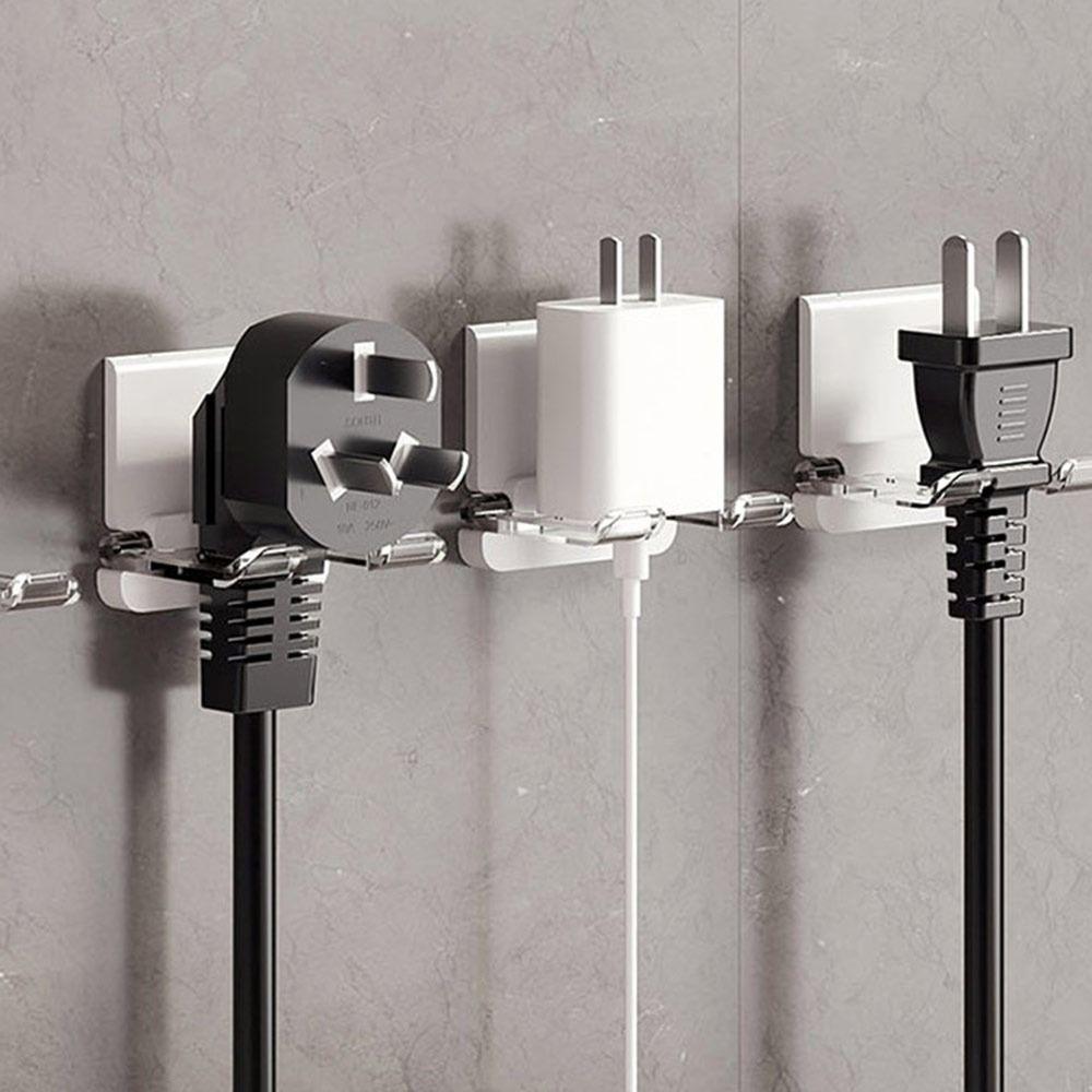 Seamless Paste Folding Hook Wall-mounted Multi-purpose Plug Hook Easy To Install Plug Storage Rack