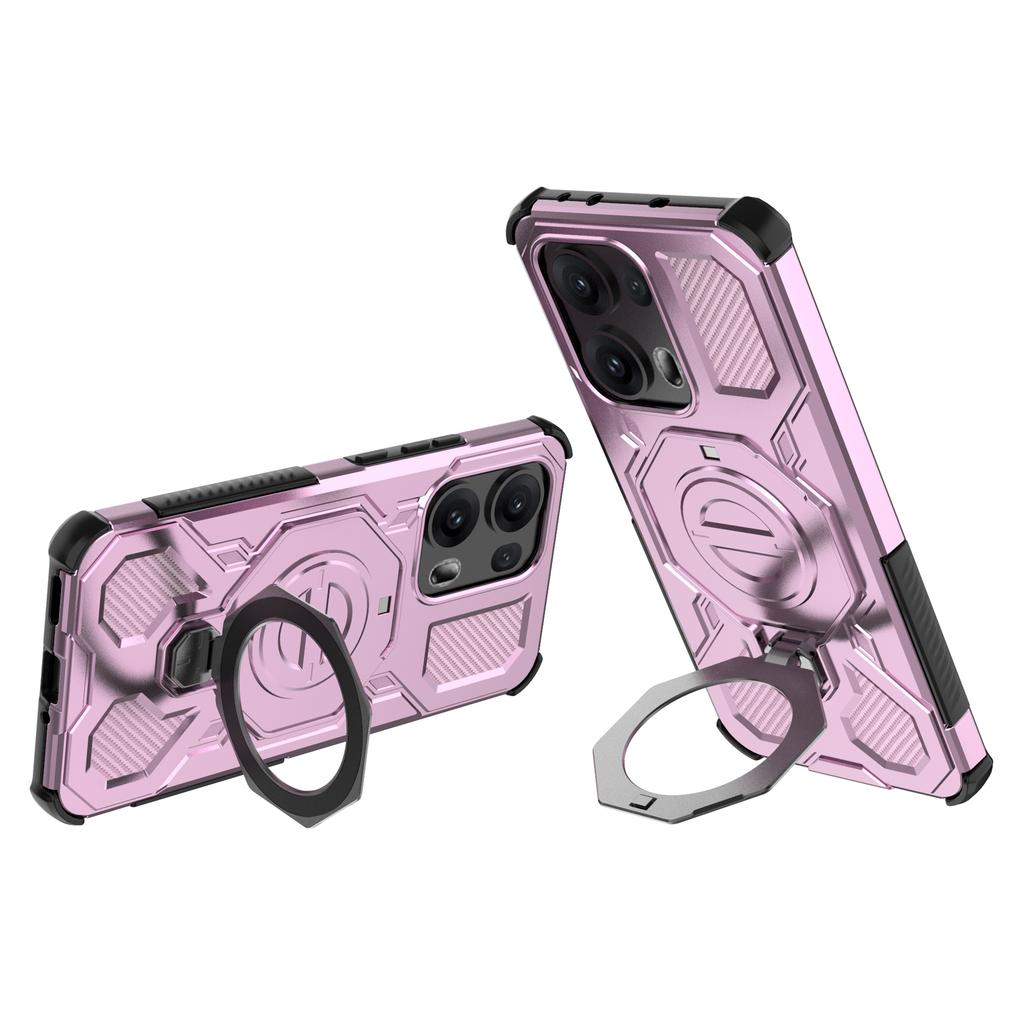 For Oppo Reno13 Pro 5G Magnetic Case Rotating Metal Kickstand PC+TPU Phone Back Cover