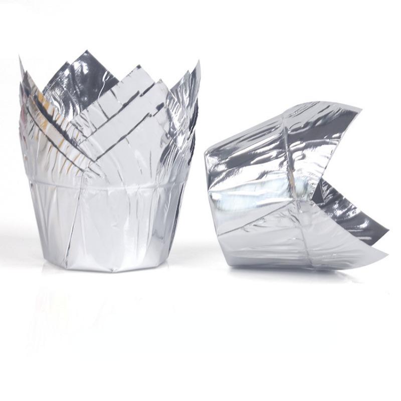 50pcs Newspaper Style Cupcake Muffin Liner Baking Oil Proof Cup Wedding Party Cassettes Tulip Muffin Cupcake Paper Cup Wrapper