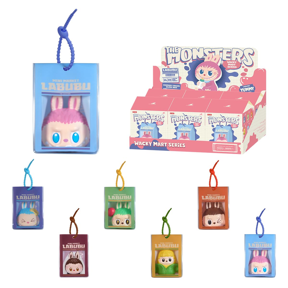 [Официальный магазин POP MART] THE MONSTERS Серия Wacky Mart Сквиши-брелок [1 шт.] labubu Lovebu Pop Mart Фигурка-игрушка из слепой коробки Гача Гача Пластик