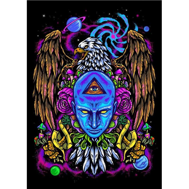 

Психоделический череп, гриб, лев, принт-постер, холст, живопись, абстрактная настенная живопись для гостиной, домашний декор, cuadros 21*30cm No Frame