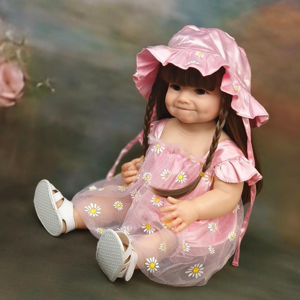 55cm Beautiful Soft Silicone Reborn Baby Realistic Mini Baby Reborn Child Bebe Reborn Toys for Girl Toddler Birthday Gift
