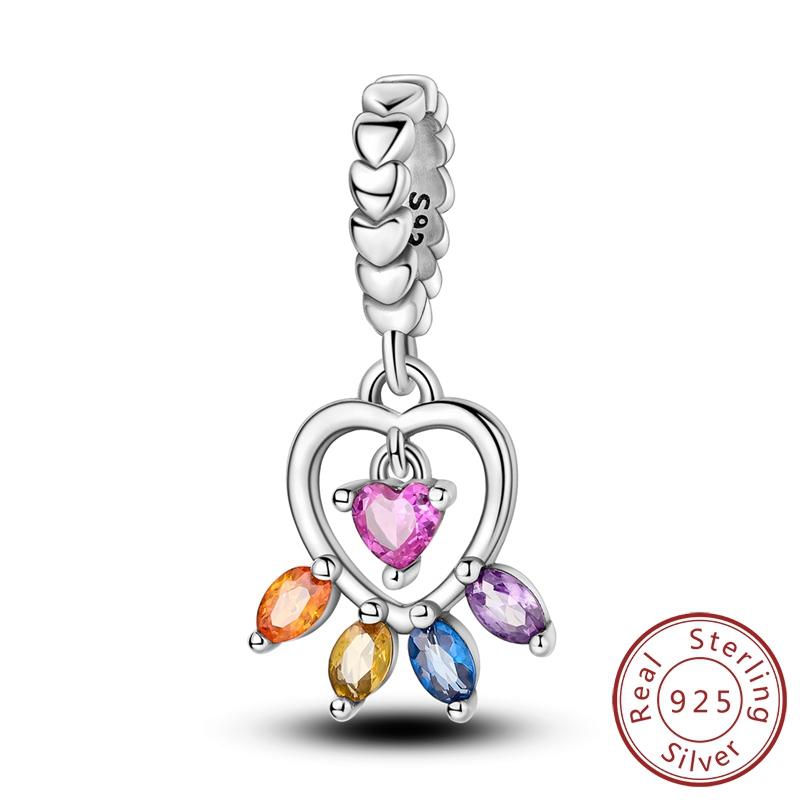 Copper Colorful Zircon Charm Bead Charms Pendants Compatible With Authentic Bracelets Do It Yourself Making Gift