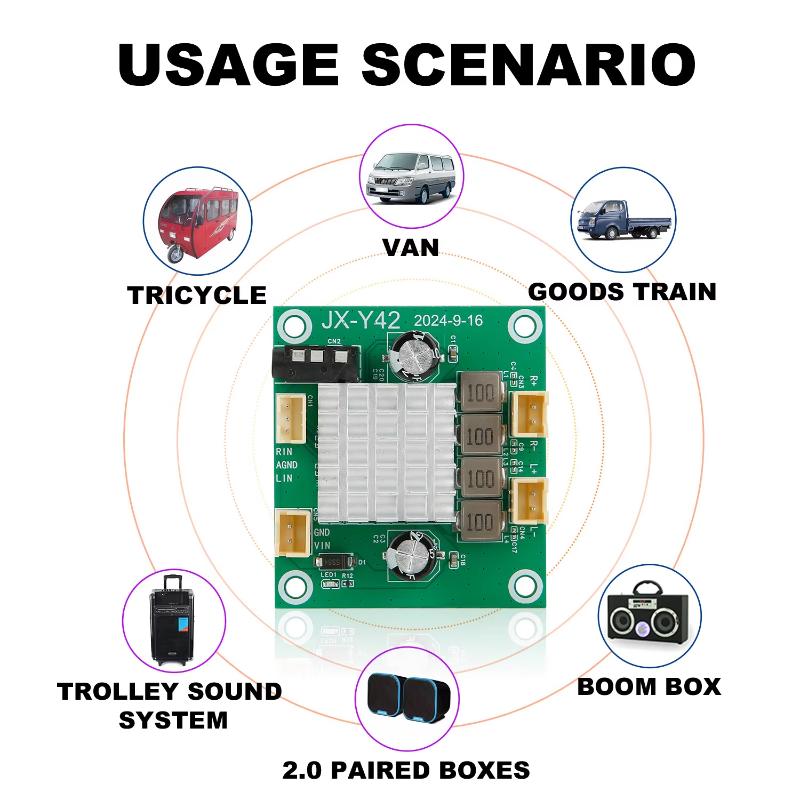 

1 Set Diy 50W + 50W Amplificador Sound Board Dc 5-26V 100W 2.0 Channel Digital Stereo Class D Audio Power Amplifier Board ONE SIZE