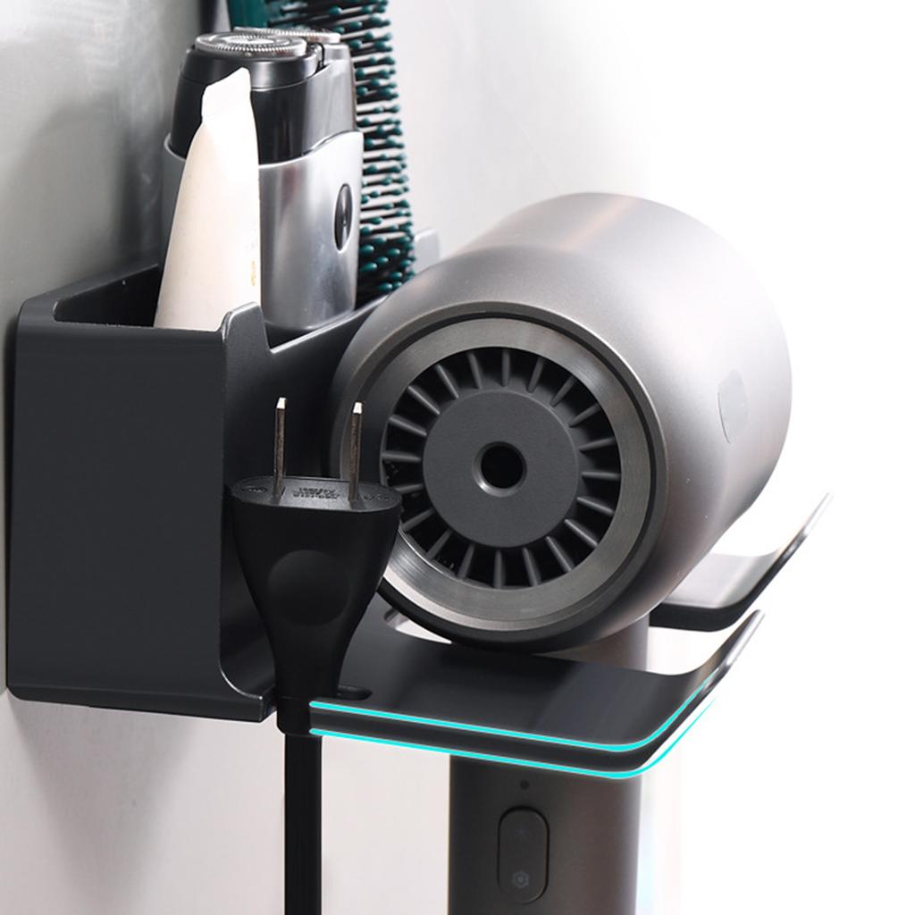 Fashion ABS Hair Dryer Storage Wall Mounted Blower Bracket Hair Dryer Holder Space Saving Stand Bathroom Organizer