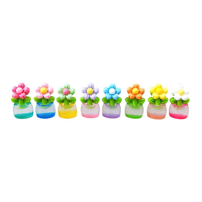 1Pc Uminous Flower Potted Plants Ornament Micro Garden Landscape Decoration Diy Resin Glow Toy Home Living Room Bedroom Decor