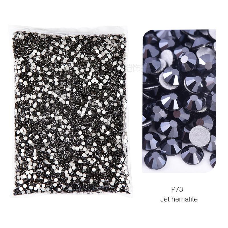 P72-180 Glass Nail Art Large Bag Flat Bottom Diamond, Silver Plated Diy Diamond Jewelry Accessories Mobile Phone Case Rhinestone Accessories