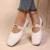 Fashion Flat Bottom Single Shoes Women's Summer New Style Soft Bottom Bean Bean Shoes French Strap Low Heel Flat Shoes for Women