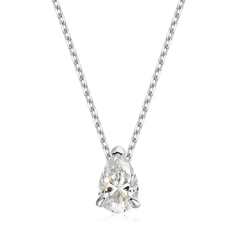 Smyoue 1-4CT Pear Cut Moissanite Pendant Necklace for Women Girls 3 Designs Lab Diamond Wedding Silver 925 Chains Fine Jewelry