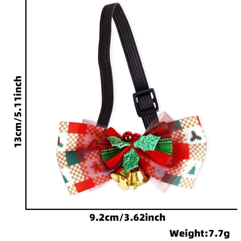 Christmas Pet Bow Ties With Adjustable Neck Strap Cute Festive Patterns For Small Dogs Cats Holiday Photoshoots