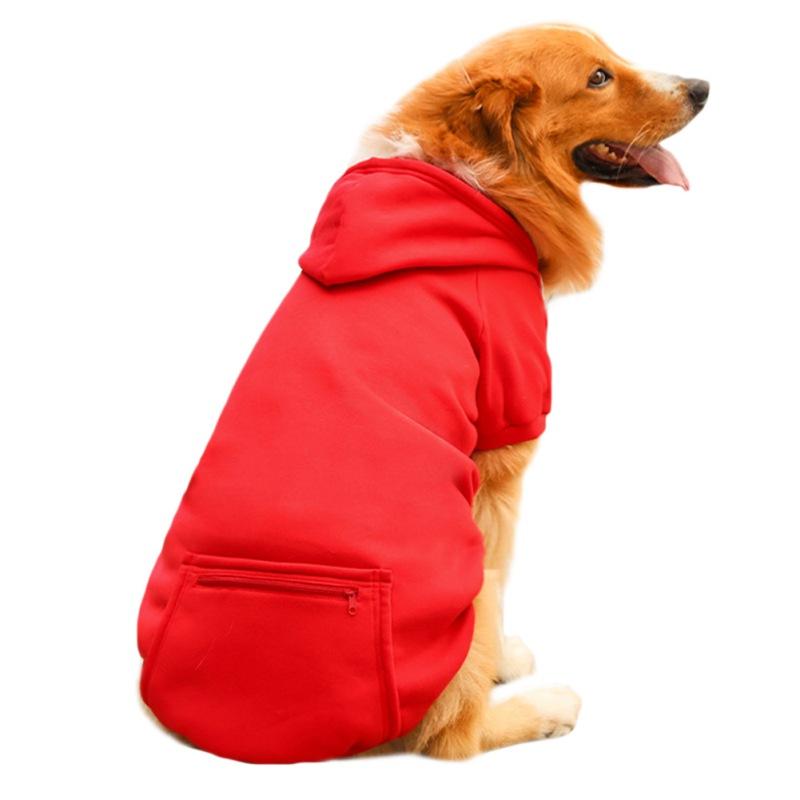Winter Pet Dog Clothes Dogs Hoodies Fleece Warm Sweater Soft Pets Clothing Zipper Pocket Sweater Costume Coat Accessories XS-5XL