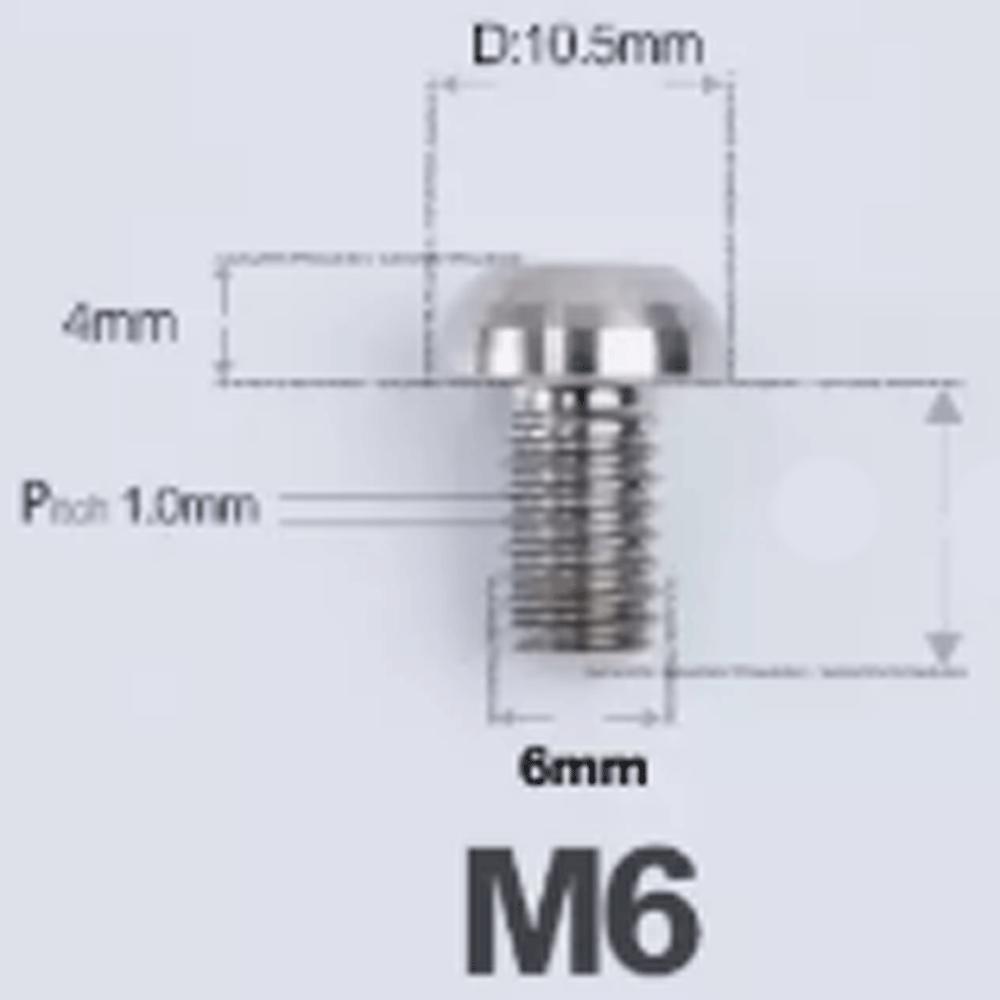 Multiple Color M6 P1mm X6/8/10/12/14/16/18/20/25/30/35mm GR5 TC4 Titanium Alloy Screw Bolt T30 Torx Mushroom Head For Bike