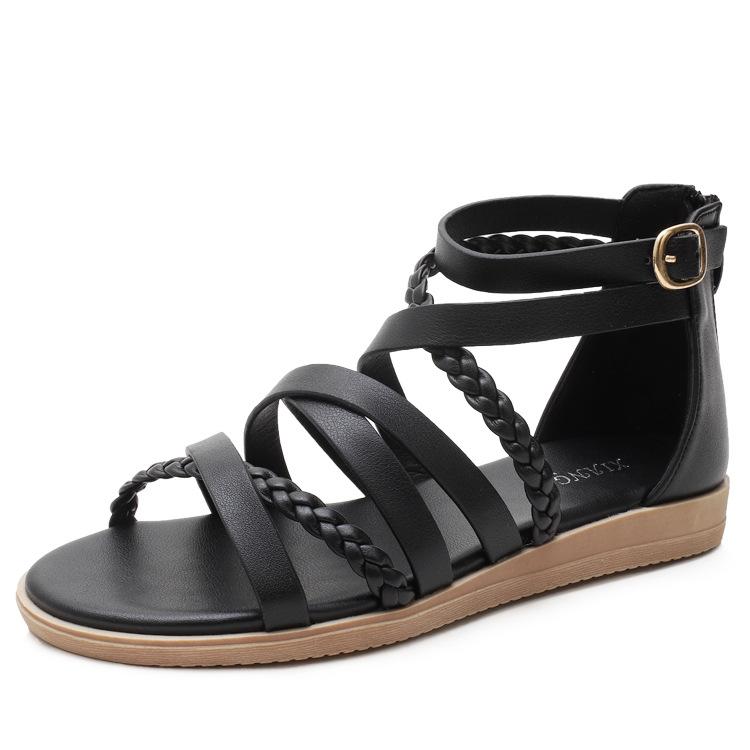 Sandálias femininas casuais, sandálias boêmias, verão, plus size 41-43, sandálias romanas de tecido de verão JZJ-1477-7