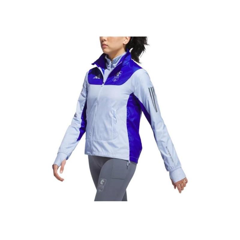 adidas Colorblock Slim Fit Stehkragen Arbeitsjacke Damenjacke Blau JN3002