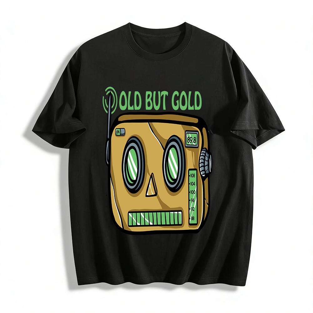 

Old But Gold Vintage Radio Graphic Print Casual Tee Pure cotton T-shirt XXS