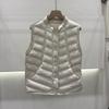 Modă nouă toamnă și iarnă vestă scurtă cu guler mic stând în picioare vestă cu twill ușor vestă cu puf de rață albă vestă vestă vestă vestă